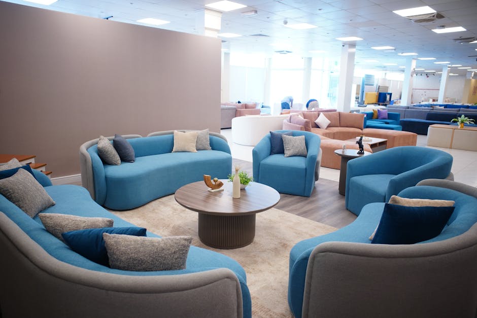 Interior view of our custom furniture showroom